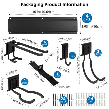 Sinoer Garagen-Wandregal Werkzeug-Management – 12 Haken