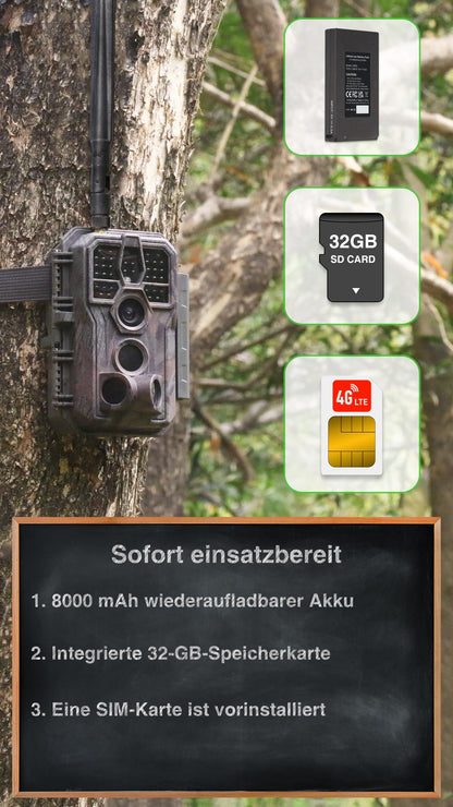 GardePro X50 Pro Max 4G LTE Wildkamera mit 48 MP und Live-Streaming