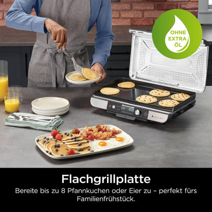Ninja Sizzle Pro XL Indoor-Grill & Plancha GX101EU, Silber/Schwarz