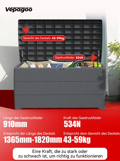 Vepagoo Regelbare Gasdruckfeder 910MM 534N/54KG – 2er Set