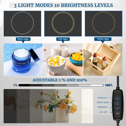 PULUZ Fotobox 40x40cm - Faltbares Dimmbares LED Lichtzelt