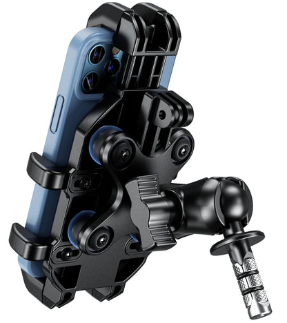 BRCOVAN Motorrad Handyhalterung Gabelvorbau Vibrationsdämpfer BKW-B7 mit Acht-Krallen-Halt und Kugelbasis