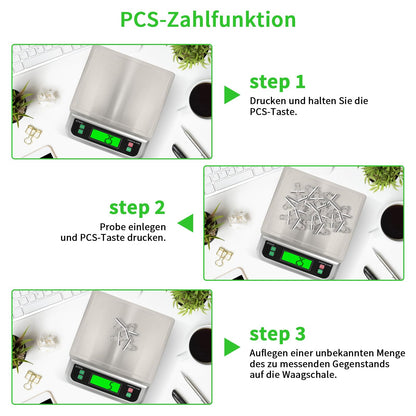 LICHUXIN Küchenwaage Digital 40 kg mit Tara- und Zählfunktion