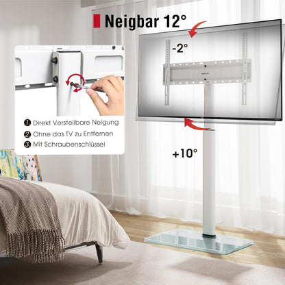 AOKCOS Universal TV Bodenständer 1.6m 43-85 Zoll – Weiss
