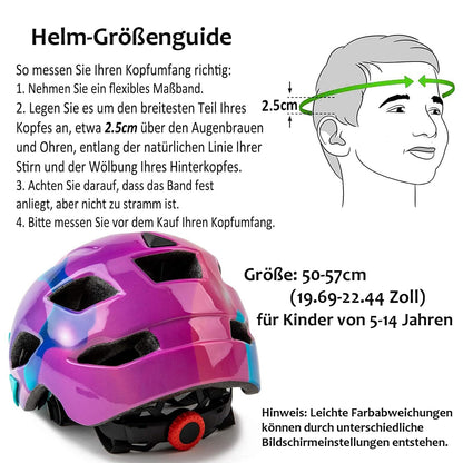SIFVO Kinderfahrradhelm mit abnehmbarem Visier, 50–57 cm