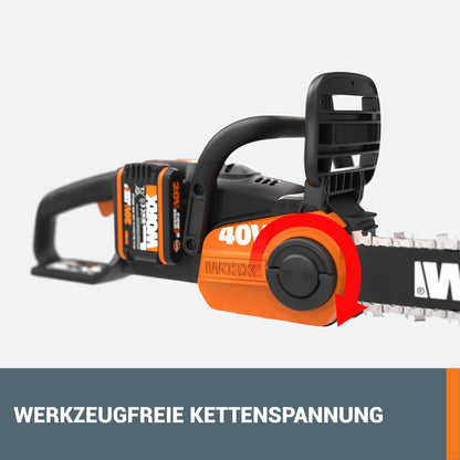 WORX WG384E Akku Kettensäge – 40V 35cm inkl. Akkus