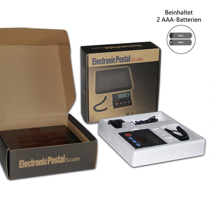 Nilpferd Paketwaage bis 50 kg mit klappbarem LCD-Wanddisplay