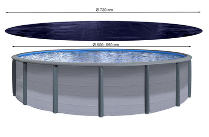 QUICK STAR Poolabdeckplane Ø 720cm Rund - Winterabdeckung Grün/Schwarz