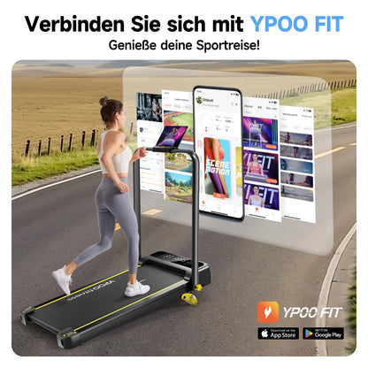 YPOO Laufband für Zuhause – Klappbar, Steigung & Unter Schreibtisch