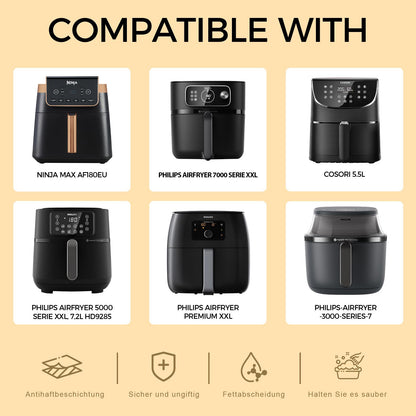 Zorenlepo Airfryer Zubehör Set 15-teilig für Philips XXL & Ninja