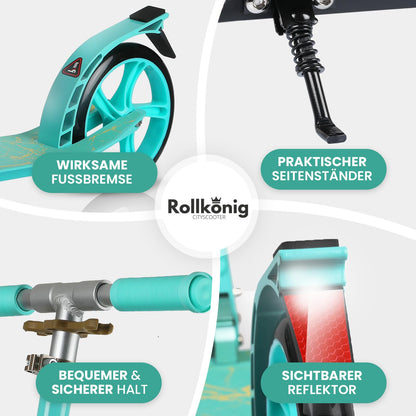 Rollkönig Kinderroller, faltbarer Cityroller mit grossen Rädern