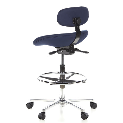 hjh OFFICE 608310 Arbeitsstuhl hoch – Stoff Blau