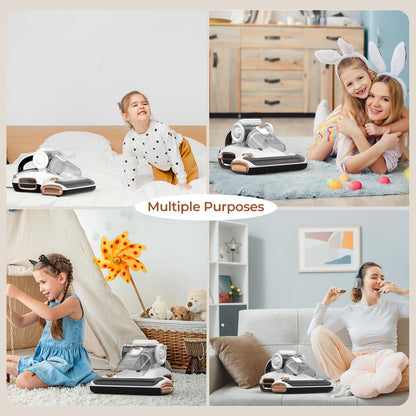 JIGOO T600 Milbensauger mit UV-Licht & Heißluft [700W/15kPa] – 99,9% Allergen-Entfernung, Duftende Negative Ionen, Für Matratzen/Sofas/Teppiche (Leise & Effizient)