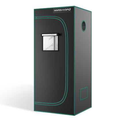 MARS HYDRO Growzelt Indoor Zuchtzelt - 70x70x160cm. Schwarzes, rechteckiges Zelt mit reflektierendem Innenraum zur optimalen Pflanzenzucht.