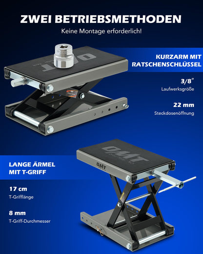 Orion Motor Tech Motorrad Hebebühne 500kg – höhenverstellbar Grau