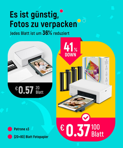 Liene Handy Fotodrucker 10x15 cm – Inkl. Papier/Patrone Set