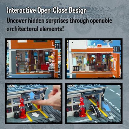 PANTASY Retro Motorrad-Diner & Bar Architektur Bauset