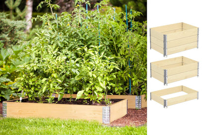 BigDean 3X Hochbeet Palettenrahmen Holz 120x80x20cm