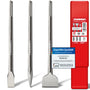 SCHWABENBACH SDS Max Meissel Set 3-teilig 400 mm Flach- & Spitzmeissel aus Chrom-Vanadium-Stahl