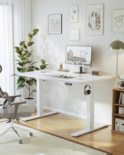 JUMMICO Elektrischer Steh-Sitz Tisch - 120x60cm, Weiss, USB