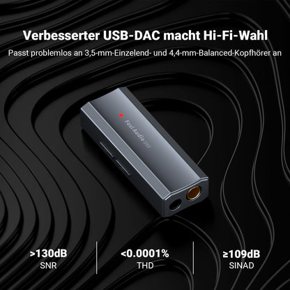 Fosi Audio DS2 Kopfhörerverstärker DAC – Tragbar, USB-C, Dual-Ausgang