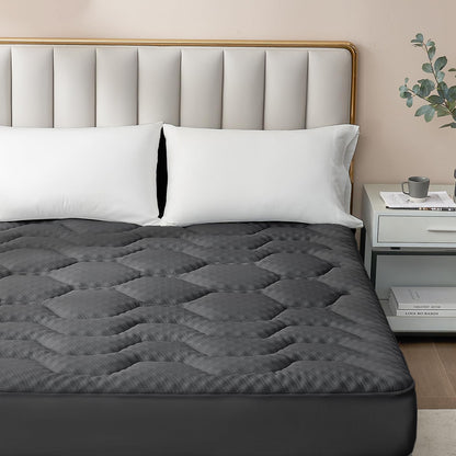 EHEYCIGA Gel Topper 140x200 cm Memory Foam Matratzentopper dunkelgrau