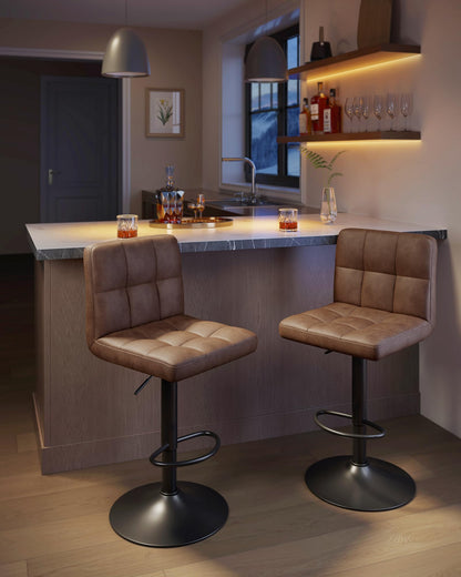 SONGMICS LJB064K02 Barhocker 2er Set - Walnussbraun