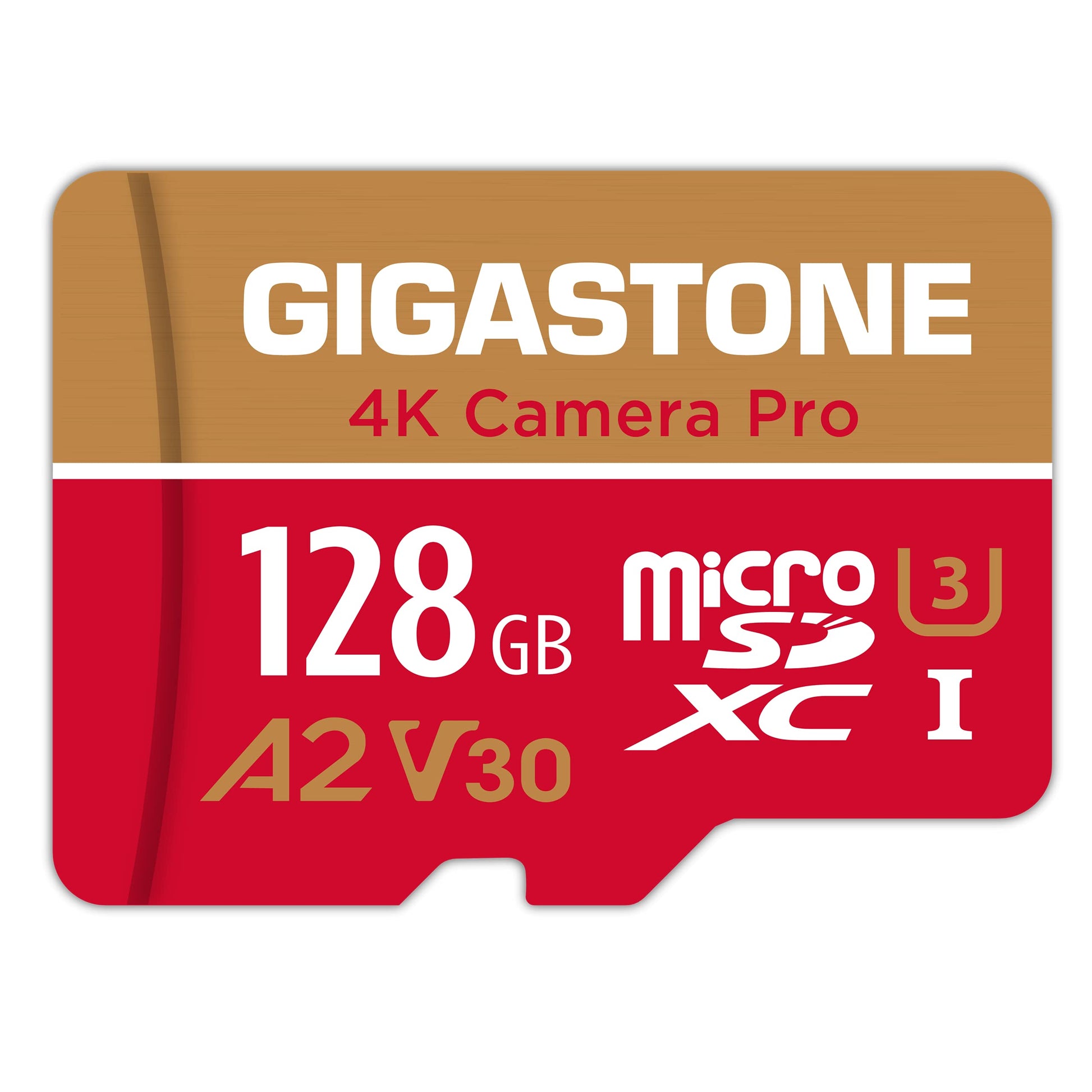 Gigastone microSD Speicherkarte 128GB, 4K, 100/50 MB/s, V30 mit SD-Adapter