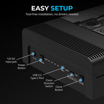 SABRENT DS-UFNC M.2 NVMe & SATA Dockingstation USB-C Klonen