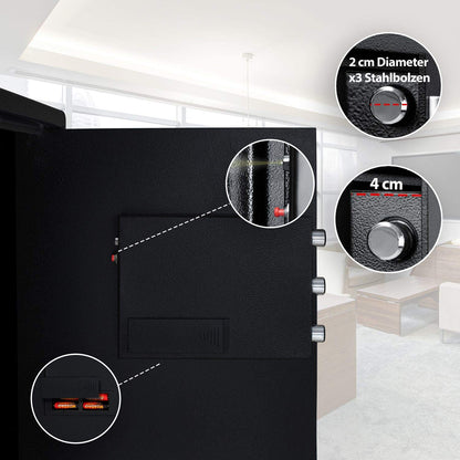 KESSER Elektronischer Tresor – Möbeltresor Wandtresor 38x30x30cm