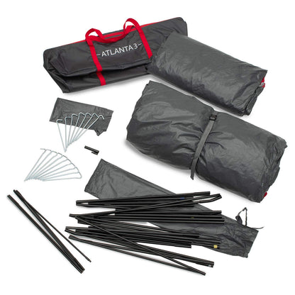 Justcamp Atlanta 3 Tunnelzelt – 3 Personen Familienzelt Stehhöhe