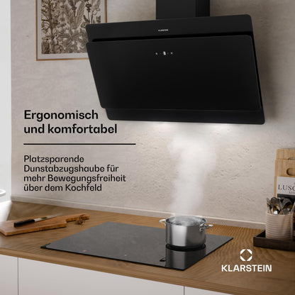 Klarstein Kopffrei Dunstabzugshaube 90 cm Schwarz – Abluft