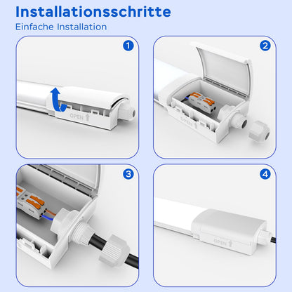 ANTENLICHT LED Feuchtraumleuchte 120 cm 36 W IP65, 2er-Set, Weiss