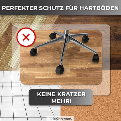 Königwerk Bodenschutzmatte Bürostuhl 118 x 145 cm, milchweiss