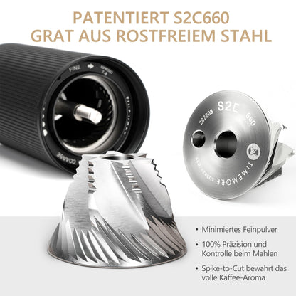 TIMEMORE Chestnut C3s PRO Manuelle Kaffeemühle - Schwarz Klappgriff