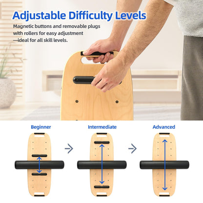Flycoop Balance Board mit Rolle – Wackelbrett für Erwachsene