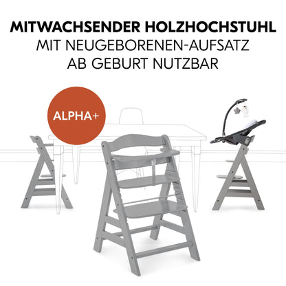 hauck Alpha+ Newborn Set Deluxe Baby Hochstuhl - Grau