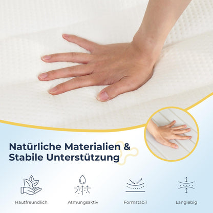 NAPSIE Kaltschaummatratze 90x200 cm 7-Zonen mittelfest 16 cm
