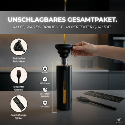 VALUXE Ölsprüher für Speiseöl & Essig, Edelstahl, 2er Set