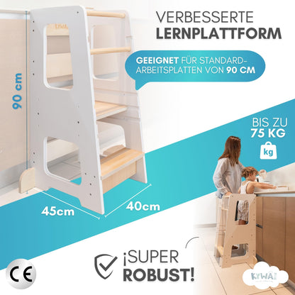 Kywai Lernturm Montessori Bambus höhenverstellbar - ab 1 Jahr