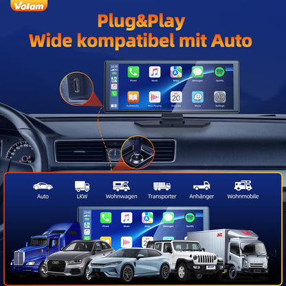 Volam 9.26 Zoll tragbarer CarPlay Bildschirm mit Android Auto