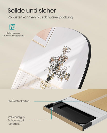 SONGMICS Ganzkörperspiegel 160 x 50 cm, Standspiegel, tintenschwarz