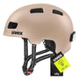 uvex City 4 City-Helm mit LED-Licht, Soft Gold matt, 55-58 cm, zehn Belüftungsöffnungen und Komfortverschluss