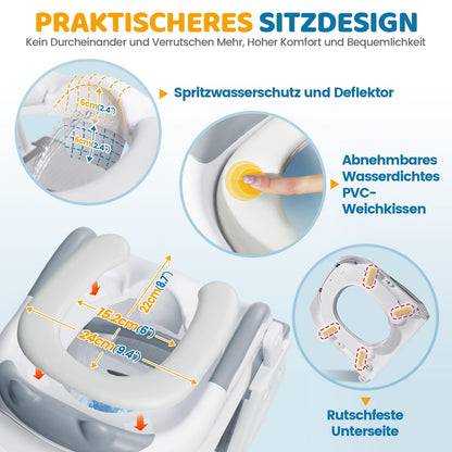 Orzbow Toilettensitz Kinder mit Treppe, faltbar, höhenverstellbar