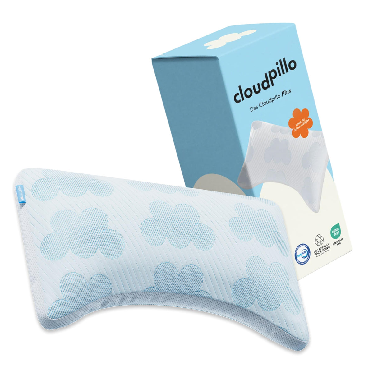 Cloudpillo Plus Memory Foam Kissen verstellbar 45×70 cm, mit abnehmbarem Bezug