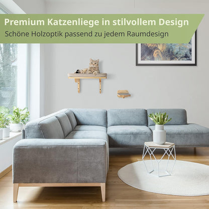 WOOWOOD Kletterwand Set Katzen inkl. 2 Treppen – Stabil