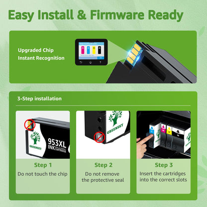 GREENSKY 953XL Druckerpatronen kompatibel für HP OfficeJet 4er-Pack