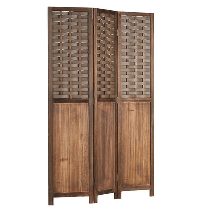 Homestyle4u 2000 Paravent Raumteiler Holz braun 3-teilig