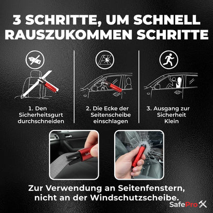 SafePro X Notfallhammer mit Gurtschneider und Glasbrecher, 2er-Pack