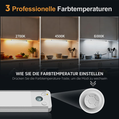 FILIYANO LED Schrankbeleuchtung mit Bewegungsmelder, 30 cm, 3er-Set